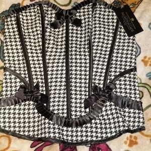 Secrets In Lace Corset Black & White Medium